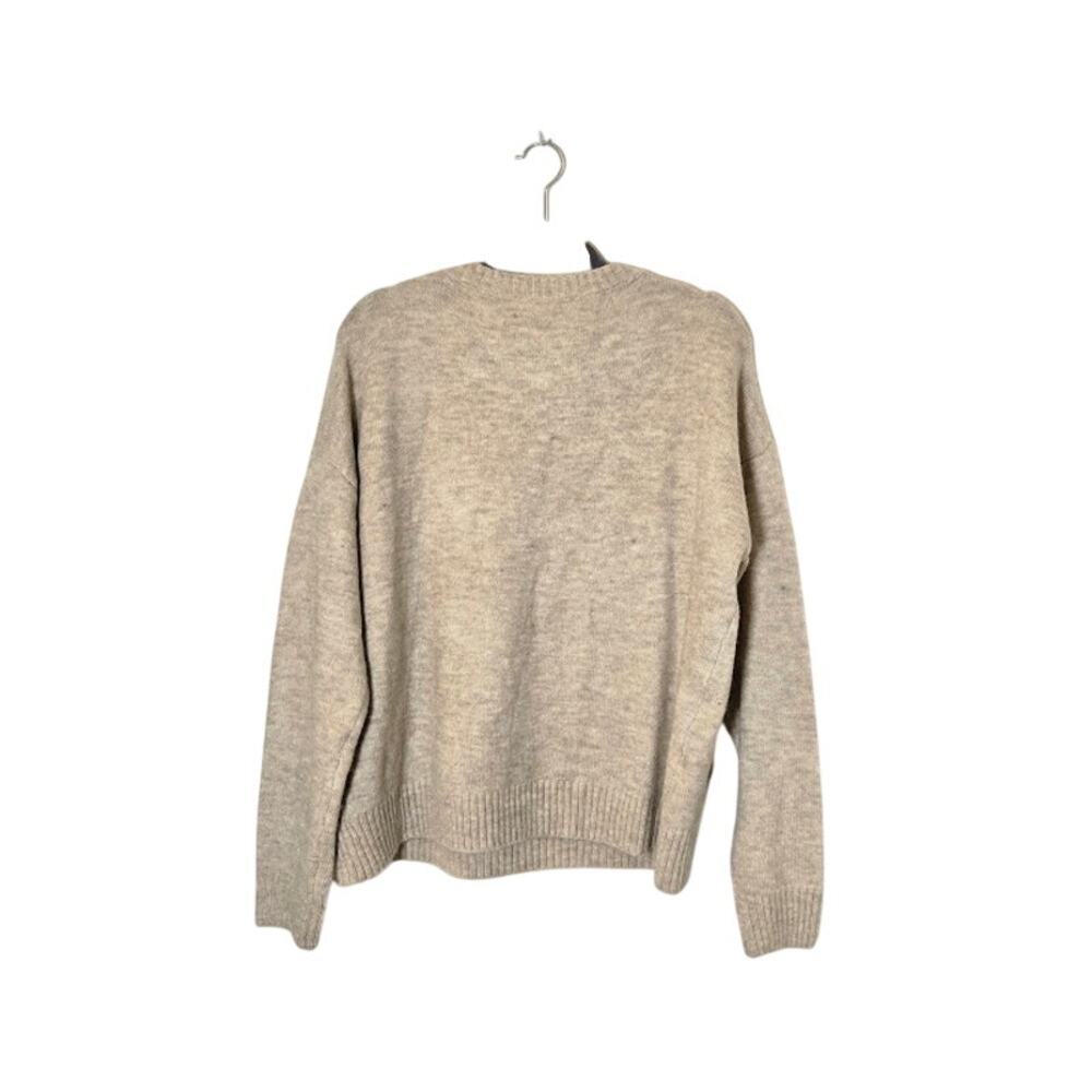 Vine & Love Womens Pullover Sweater Size Large Tan Pom Pom Preppy Coquette - Picture 2 of 9
